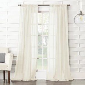 No. 918® Lourdes Crushed Texture Semi-Sheer 95-Inch Curtain 2 Panels in Cream